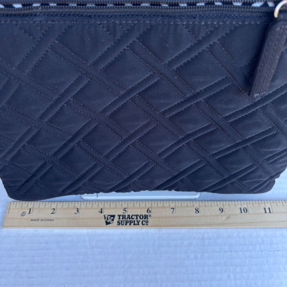 Vera Bradley Black Quilted Microfiber Hipster Crossbody Bag Messenger Purse - Picture 6 of 11